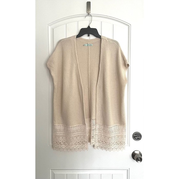 Maurices Sweaters - Maurices Women's Size S/M Cream Open Front Sleeveless Cardigan Boho Hippie Vest